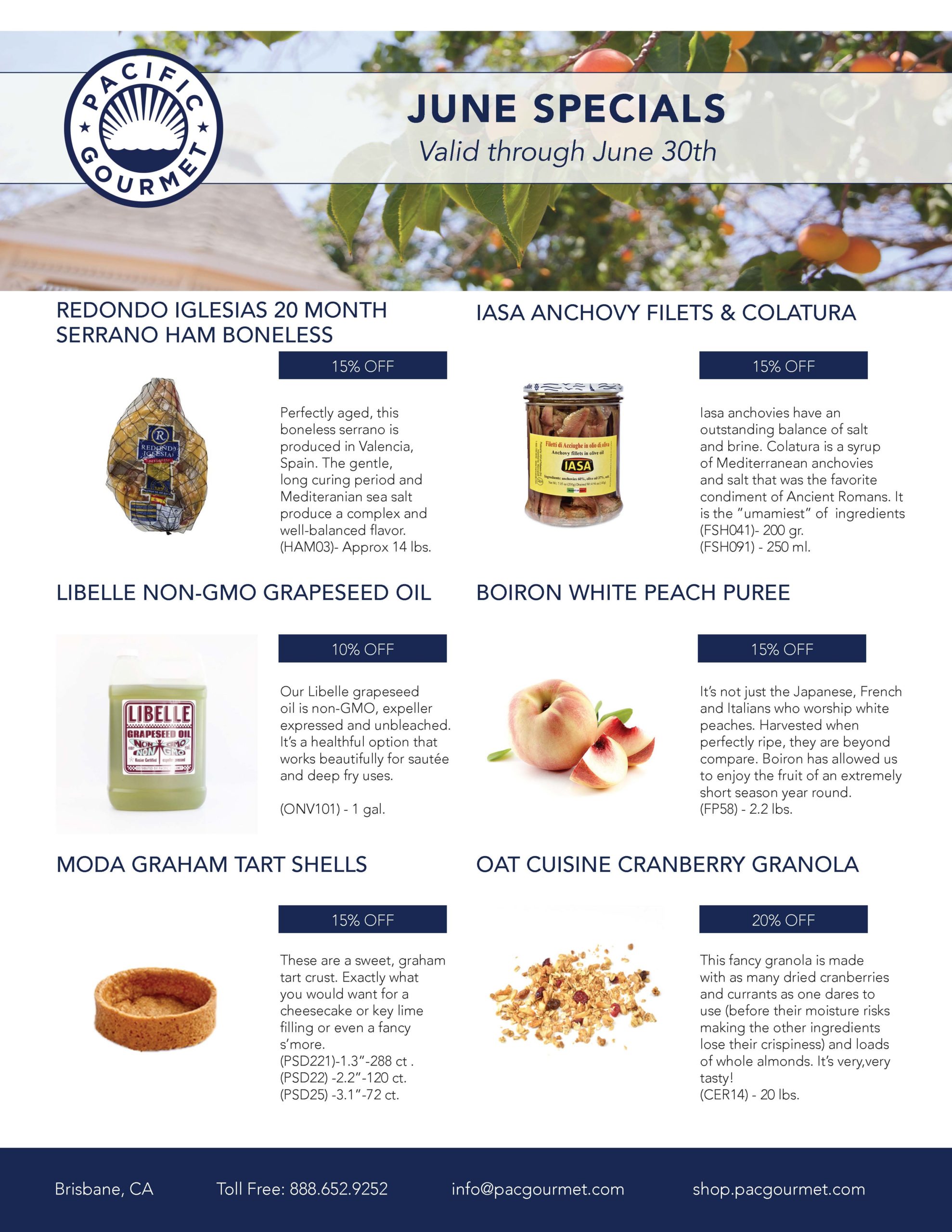 June 2019 specials Pacific Gourmet